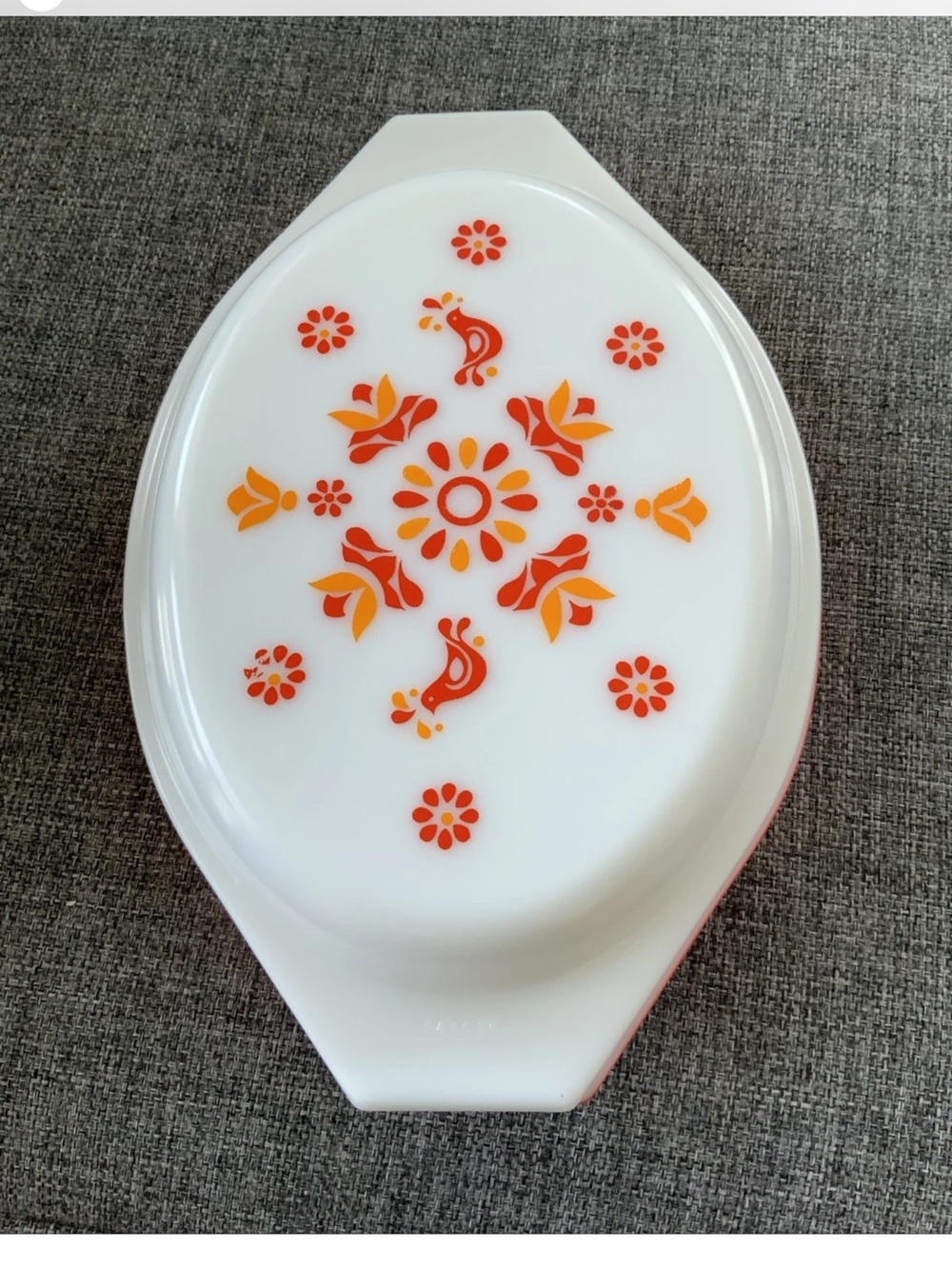 Pyrex Divided Casserole Dish W/ Lid Vintage Friendship Pattern Red & White 1Qt - Picture 2 of 8